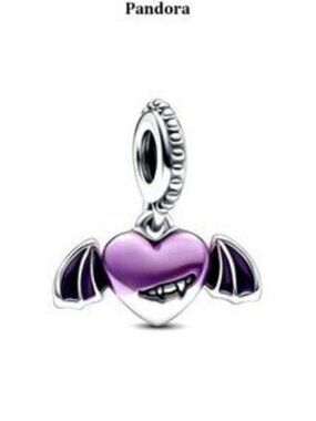 Pandora S925 Silverale Vampire Winged Heart Dangle Charm